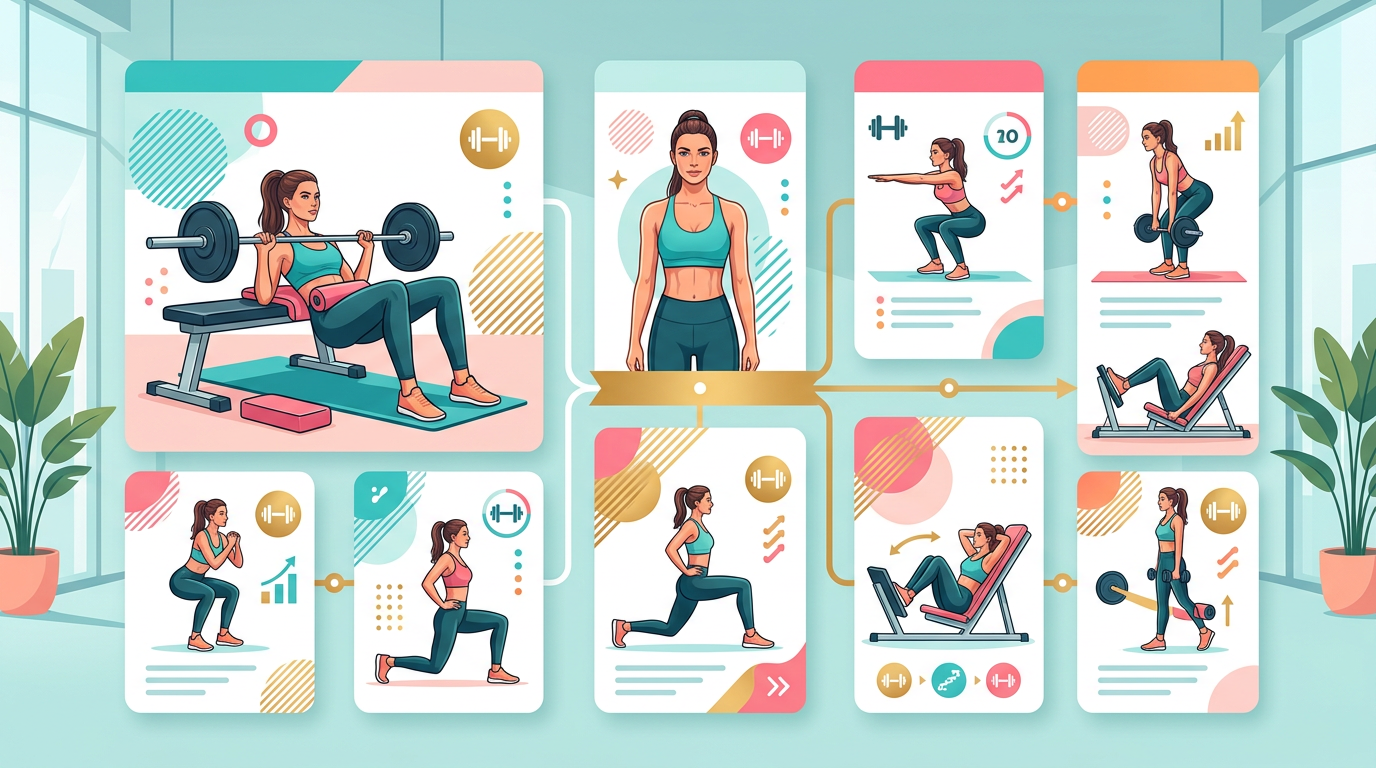 Sample weekly training program layout showing how to incorporate hip thrusts with other exercises for balanced lower body development