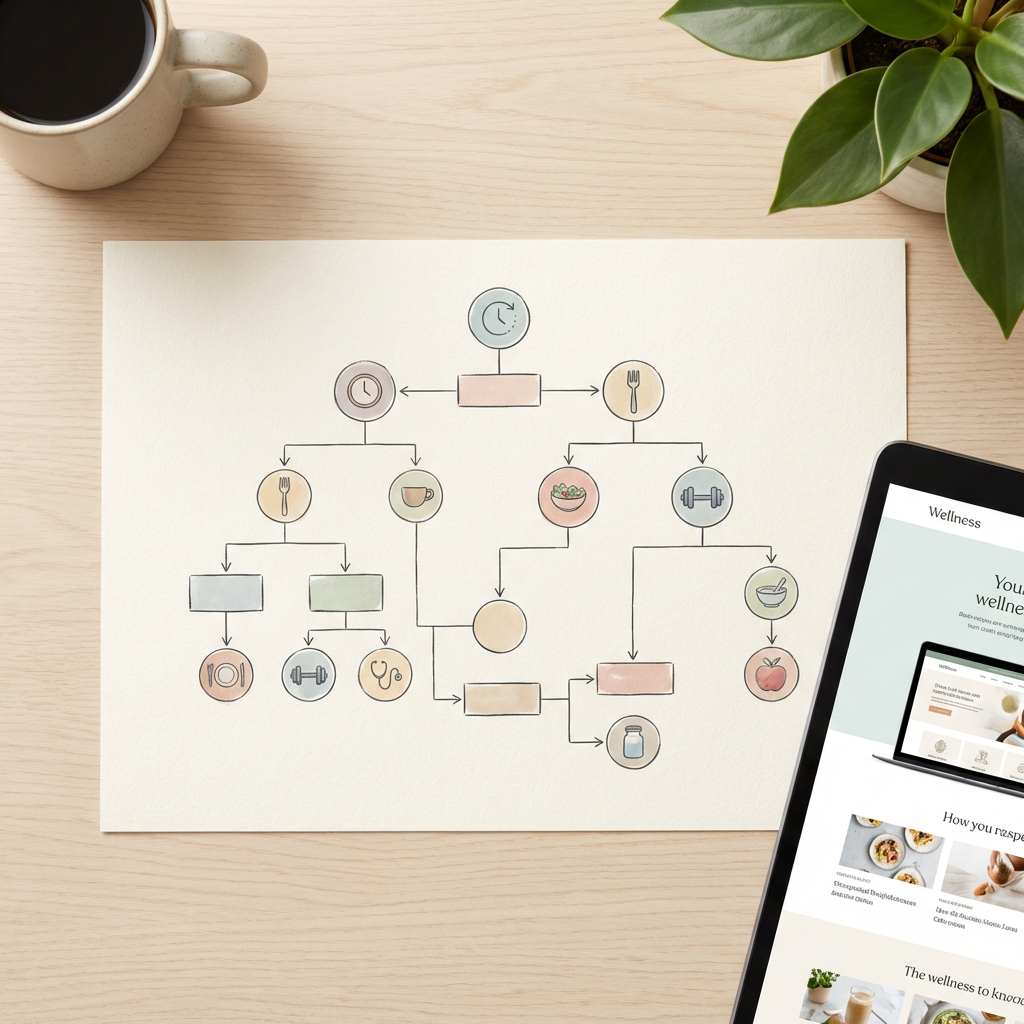 Decision tree flowchart helping readers determine optimal protein shake timing based on workout time, last meal, and fitness goals